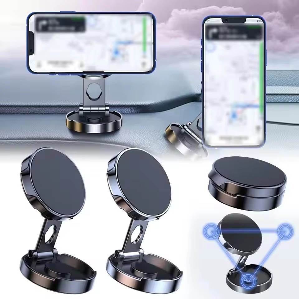 Mobile Hanger Arm - Round Folding Magnetic Car Holder 360