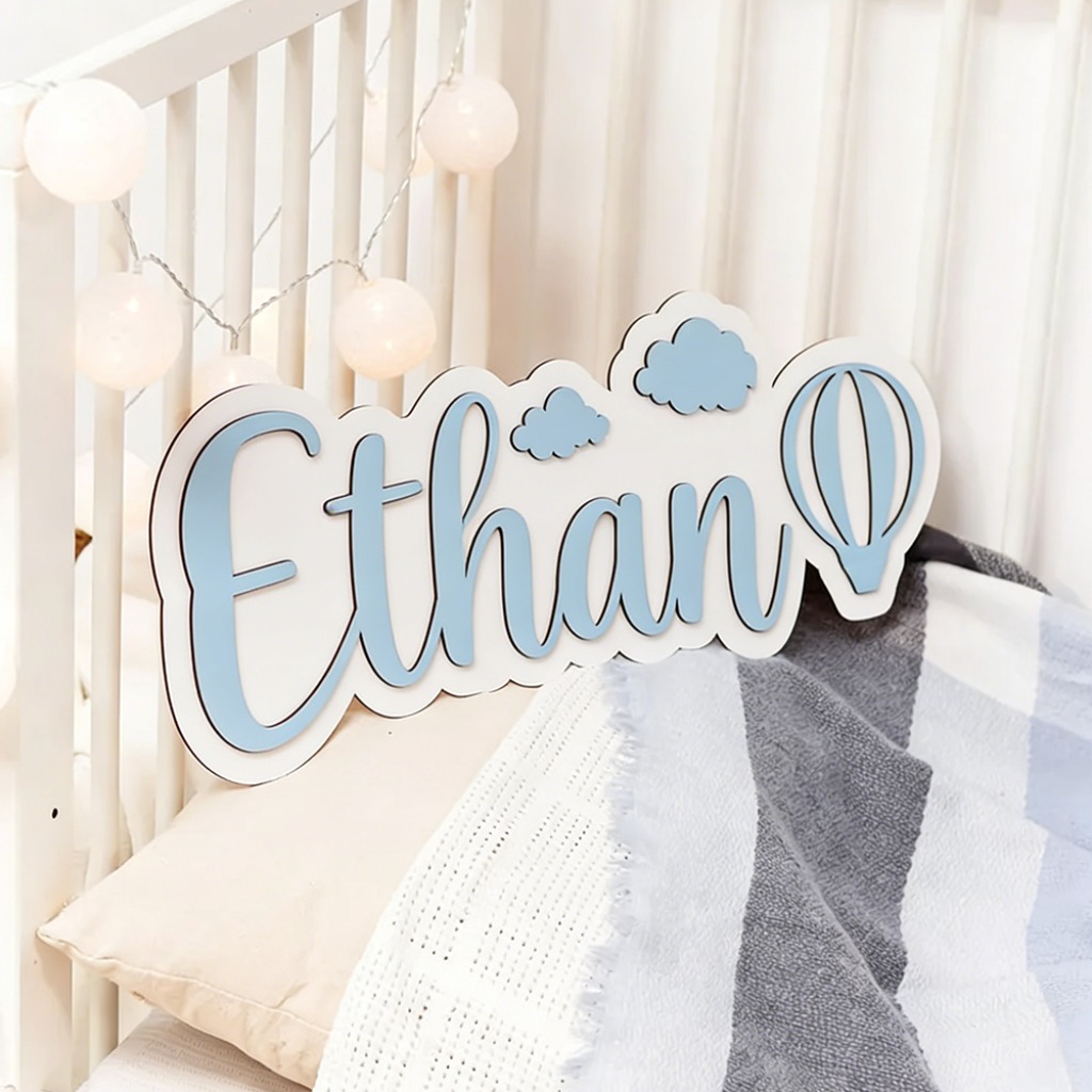 Baby Nursery Decor - Personalized Custom Wooden Name Plaques |