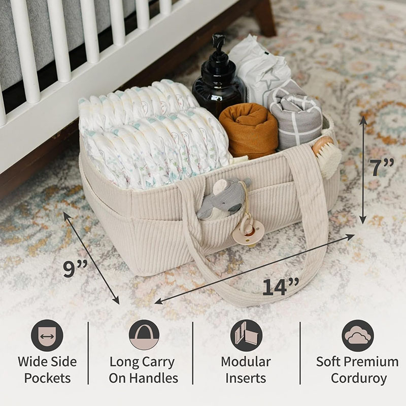 Large Capacity Foldable Cordur - Baby Nursery Handles 评论和价格