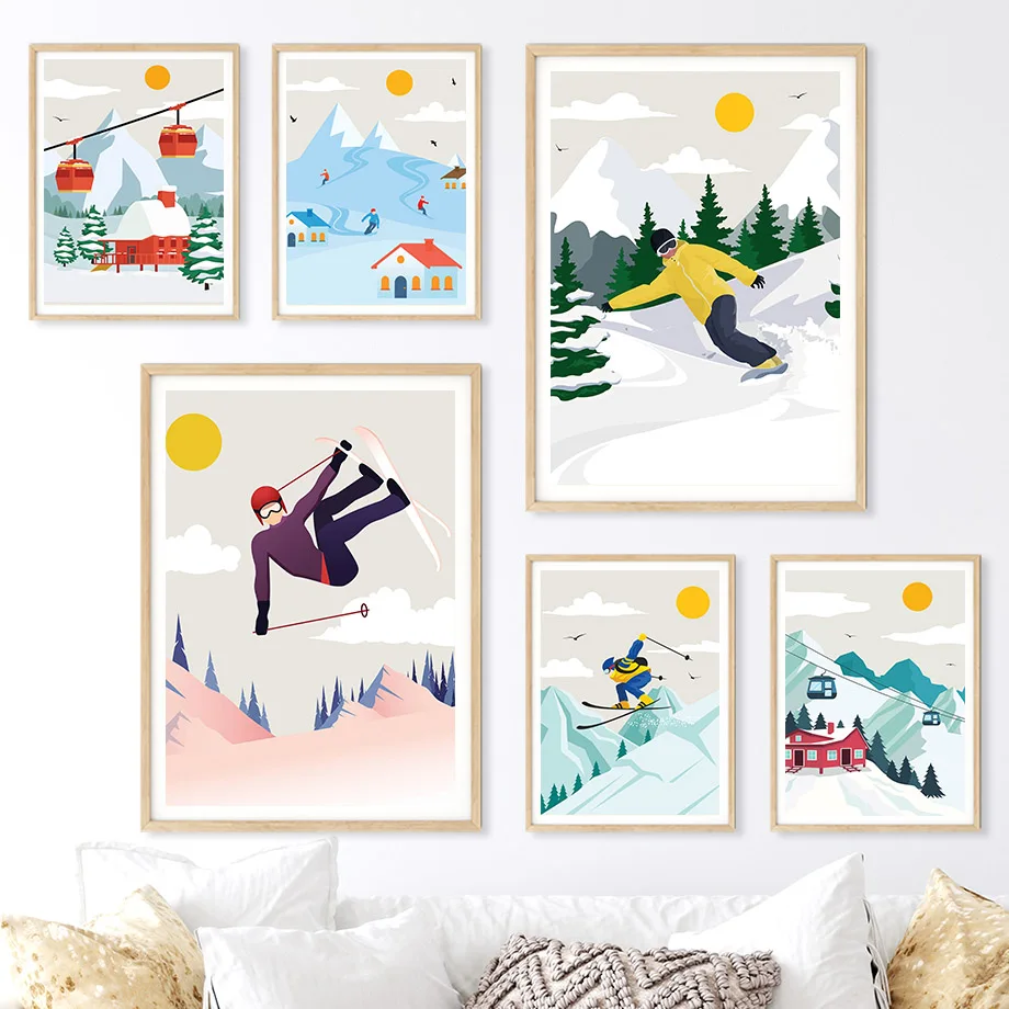 Minimalist Snow Mountain Canva - Baby Nursery Mountain Theme 评论和价格