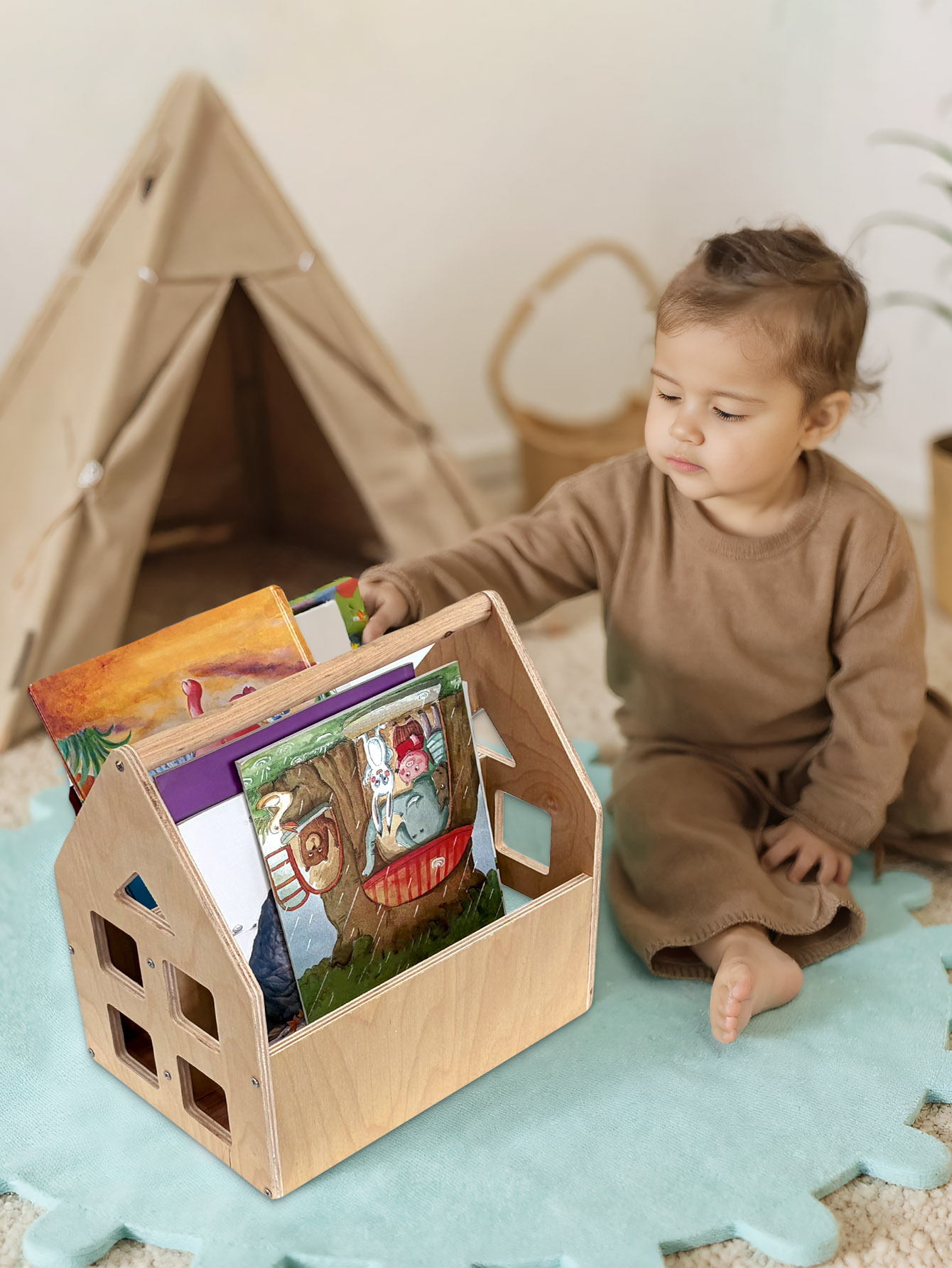 Toddler Bookshelf Double-Sided - Baby Nursery Books 评论和价格