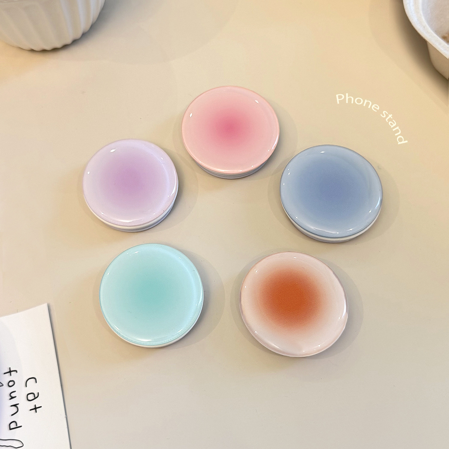 Ins Style Gradient Phone Grip  - Mobile Hanger Arm 评论和价格