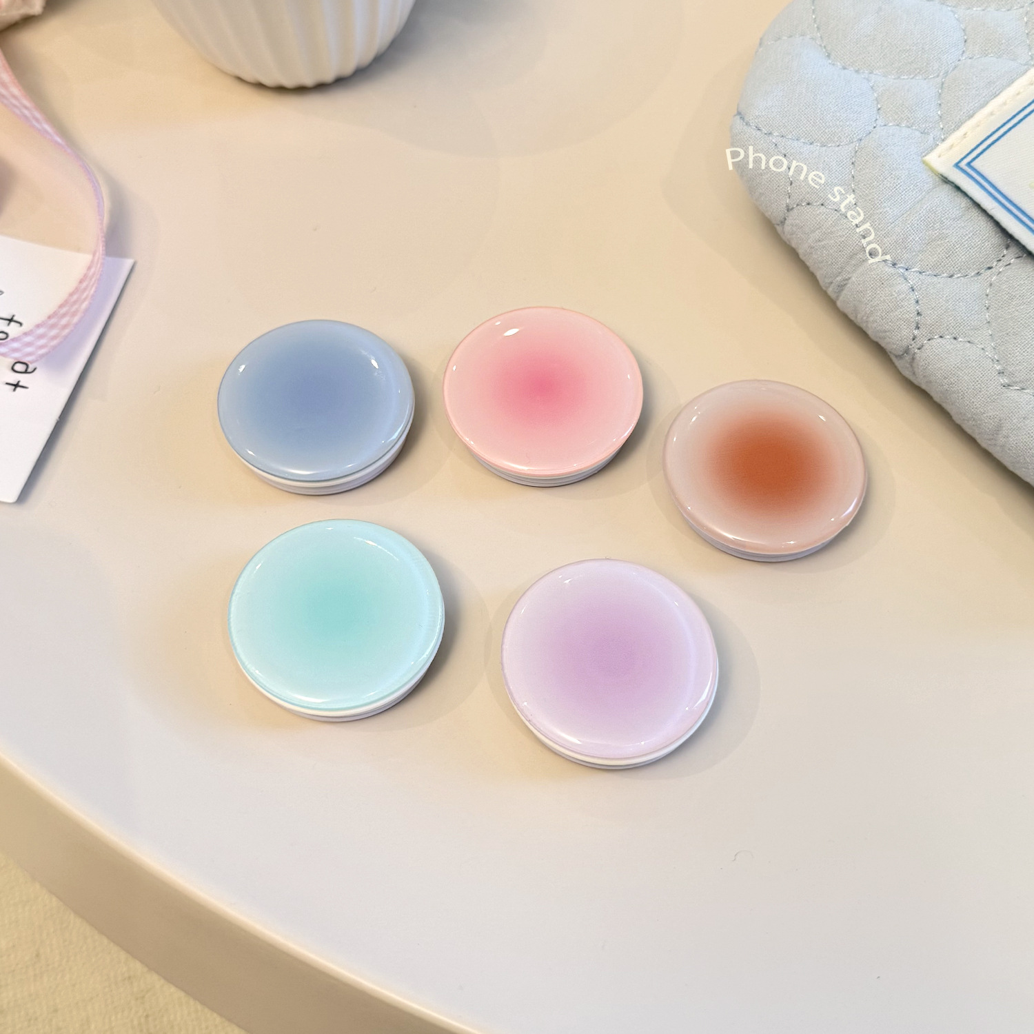 Ins Style Gradient Phone Grip  - Mobile Hanger Arm 评论和价格