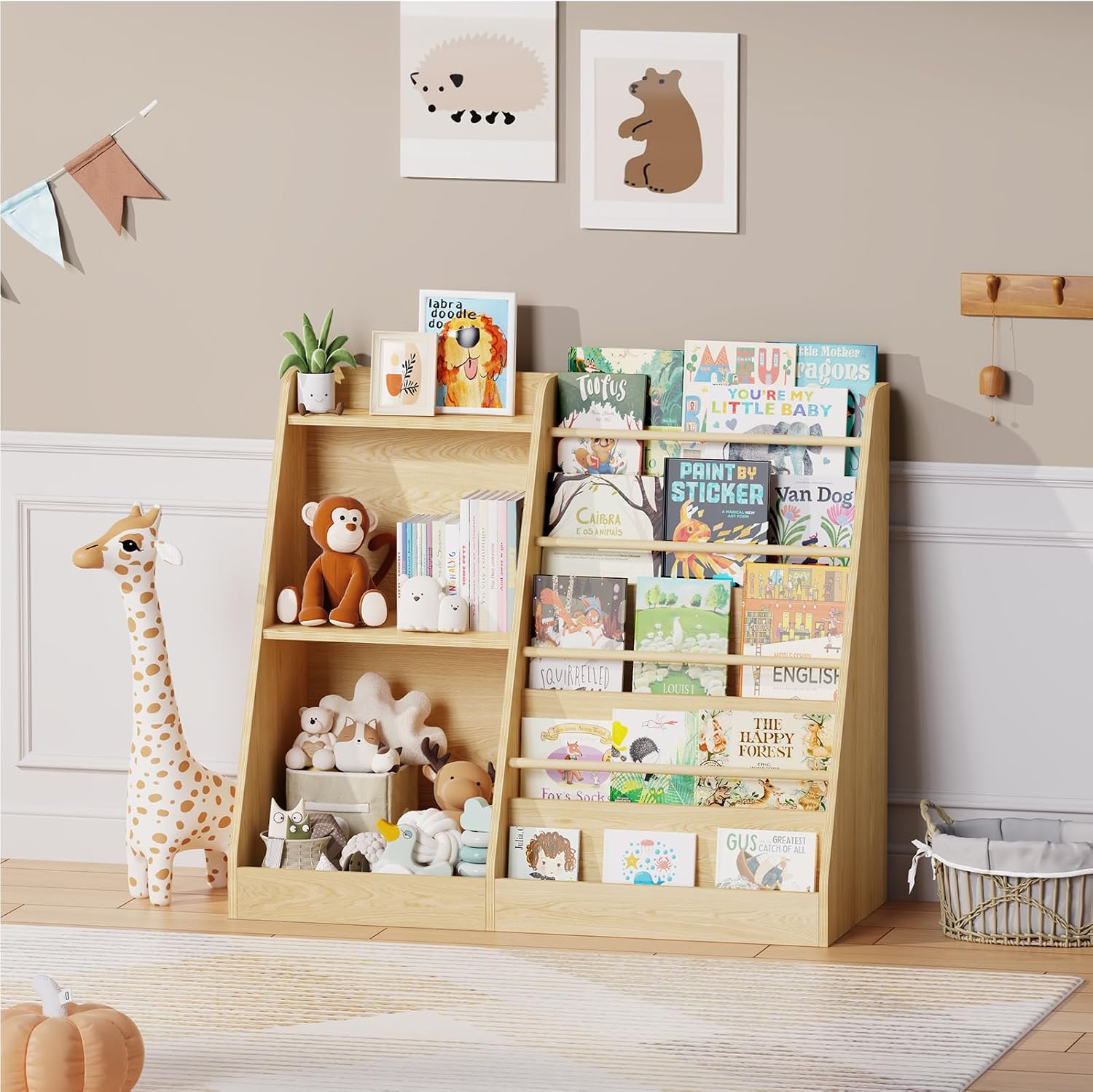 Kids Bookshelf Storage Montess - Baby Nursery Books 评论和价格