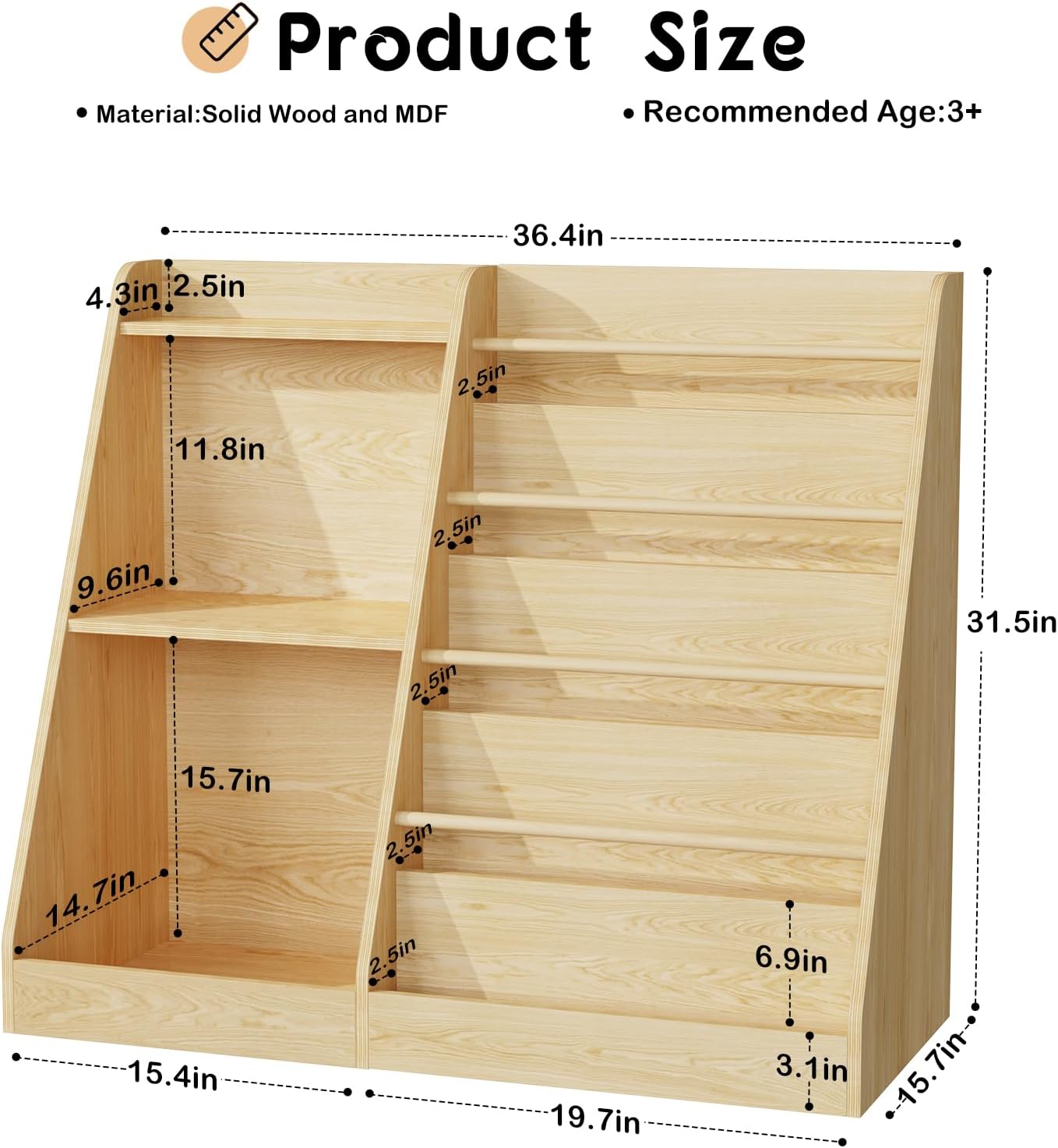 Kids Bookshelf Storage Montess - Baby Nursery Books 评论和价格