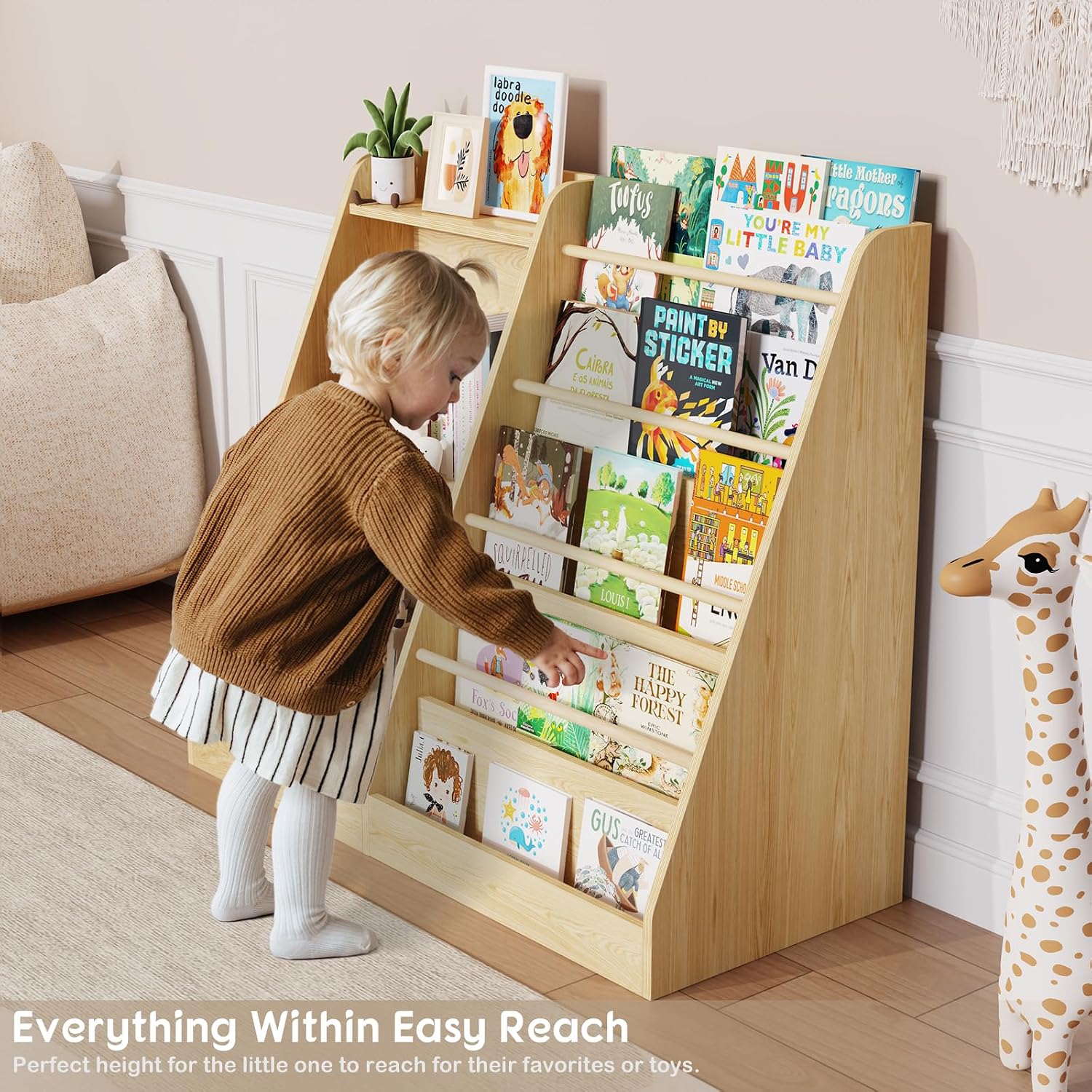 Kids Bookshelf Storage Montess - Baby Nursery Books 评论和价格