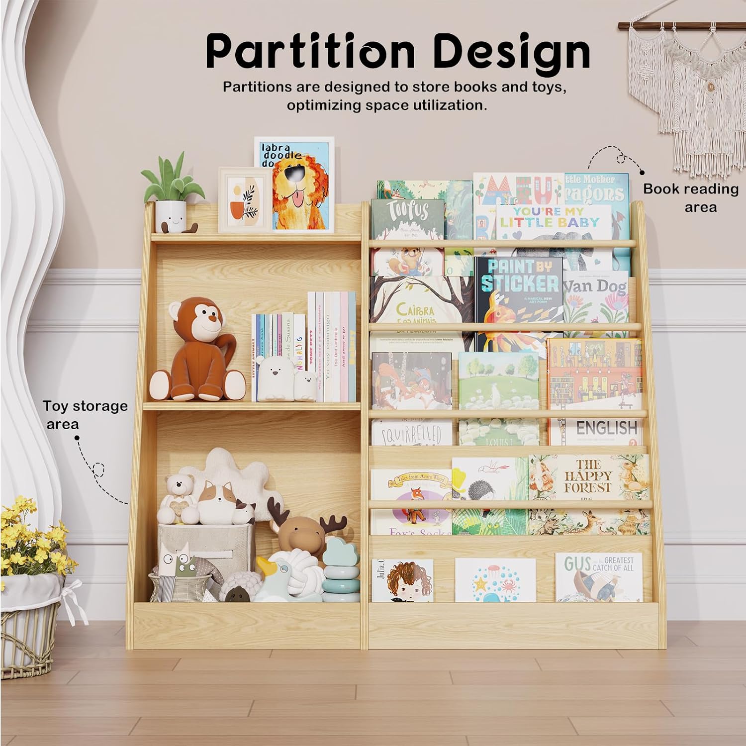 Kids Bookshelf Storage Montess - Baby Nursery Books 评论和价格