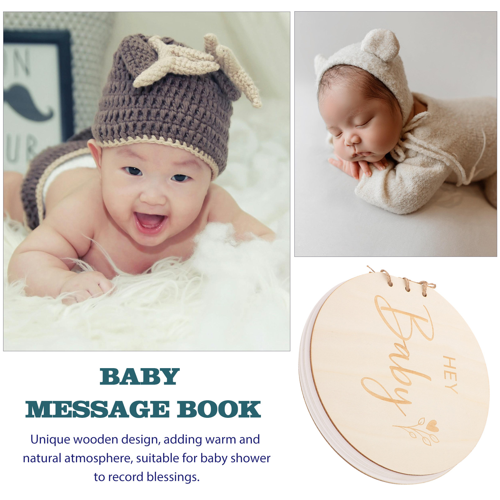 Baby Shower Guest Book Wooden  - Baby Nursery Books 评论和价格