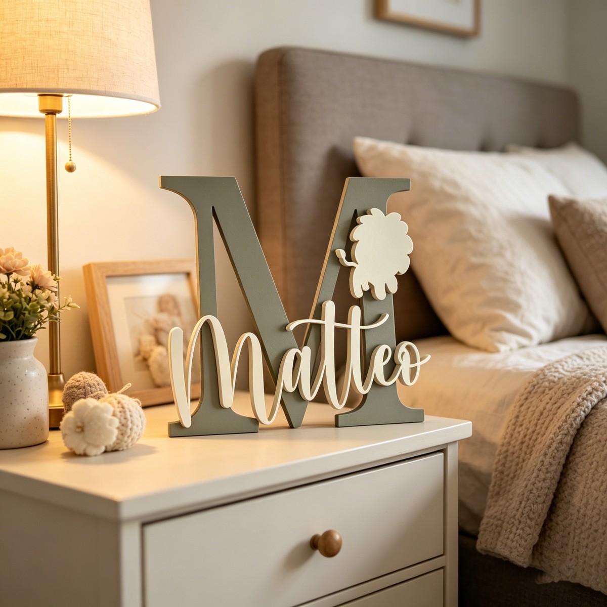 1Pc Custom Lion Name & Initial - Baby Nursery Decor 评论和价格