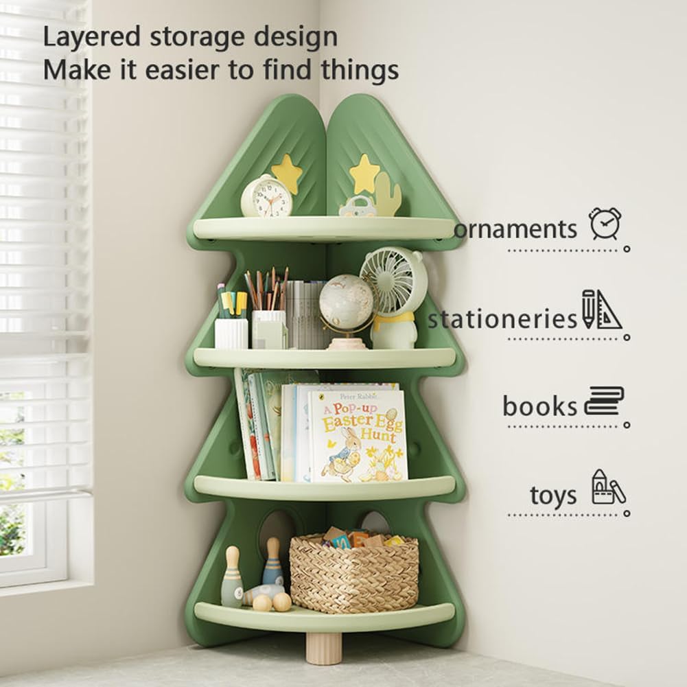 4 Tier Corner Bookshelf Toy St - Baby Nursery Books 评论和价格