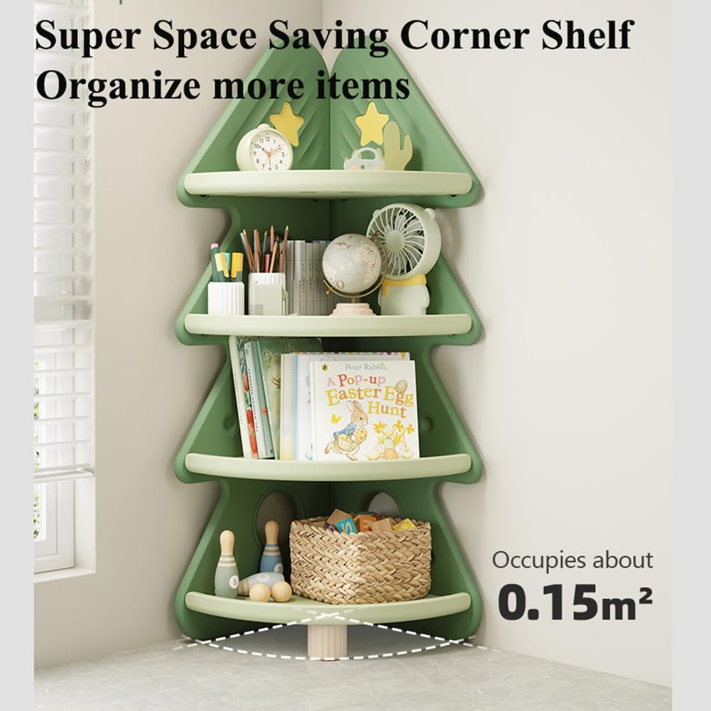 4 Tier Corner Bookshelf Toy St - Baby Nursery Books 评论和价格