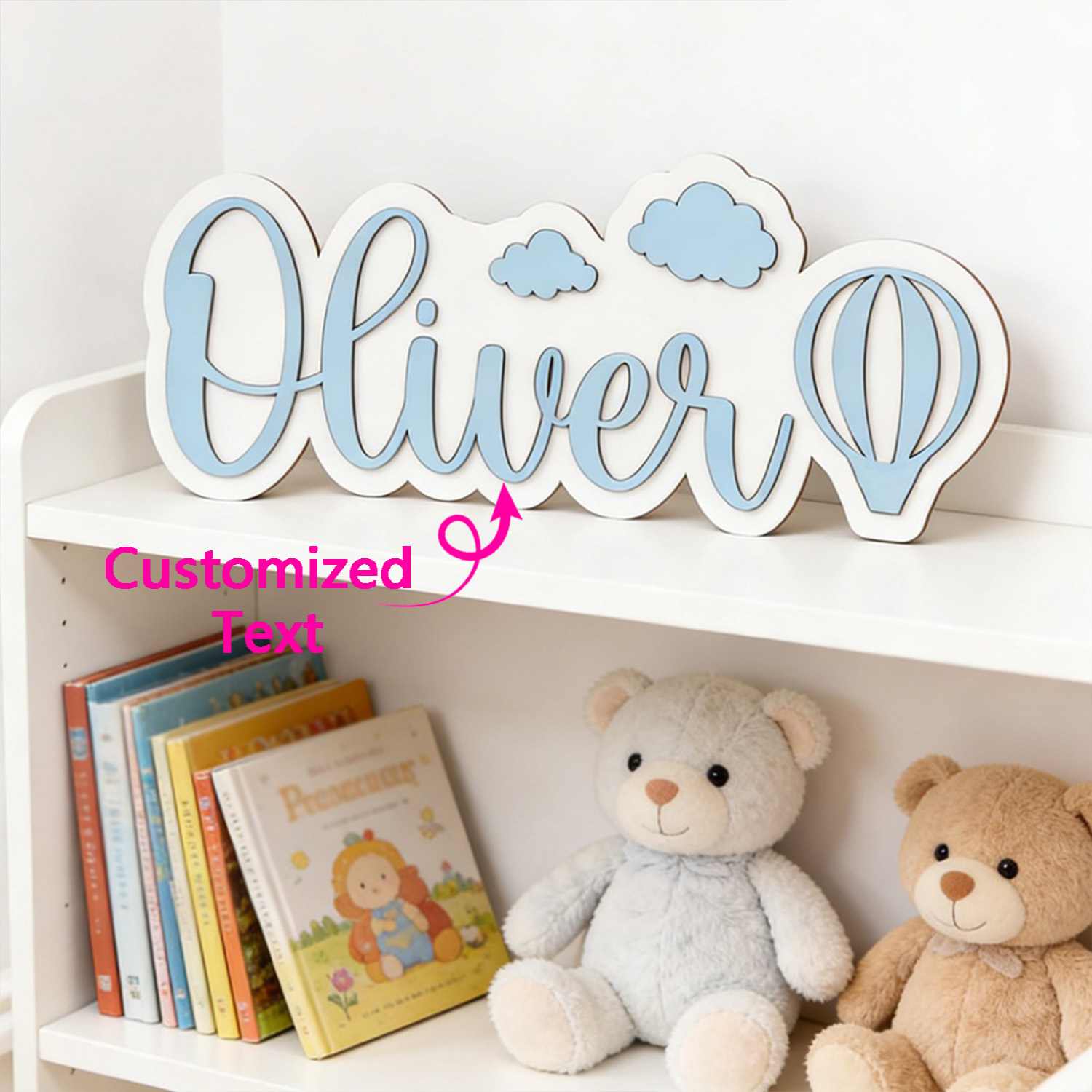 Personalized Hot Air Balloon & - Baby Nursery Decor 评论和价格