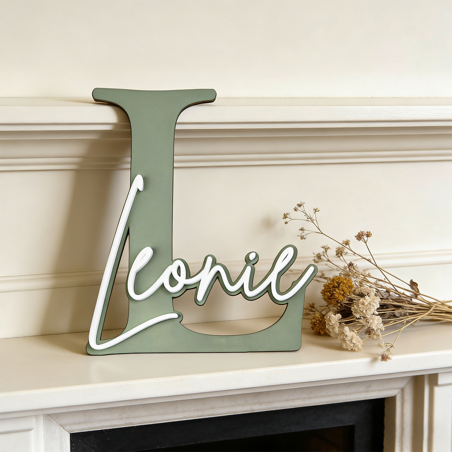 1pc Double-layer Wooden Name D - Baby Nursery Decor 评论和价格
