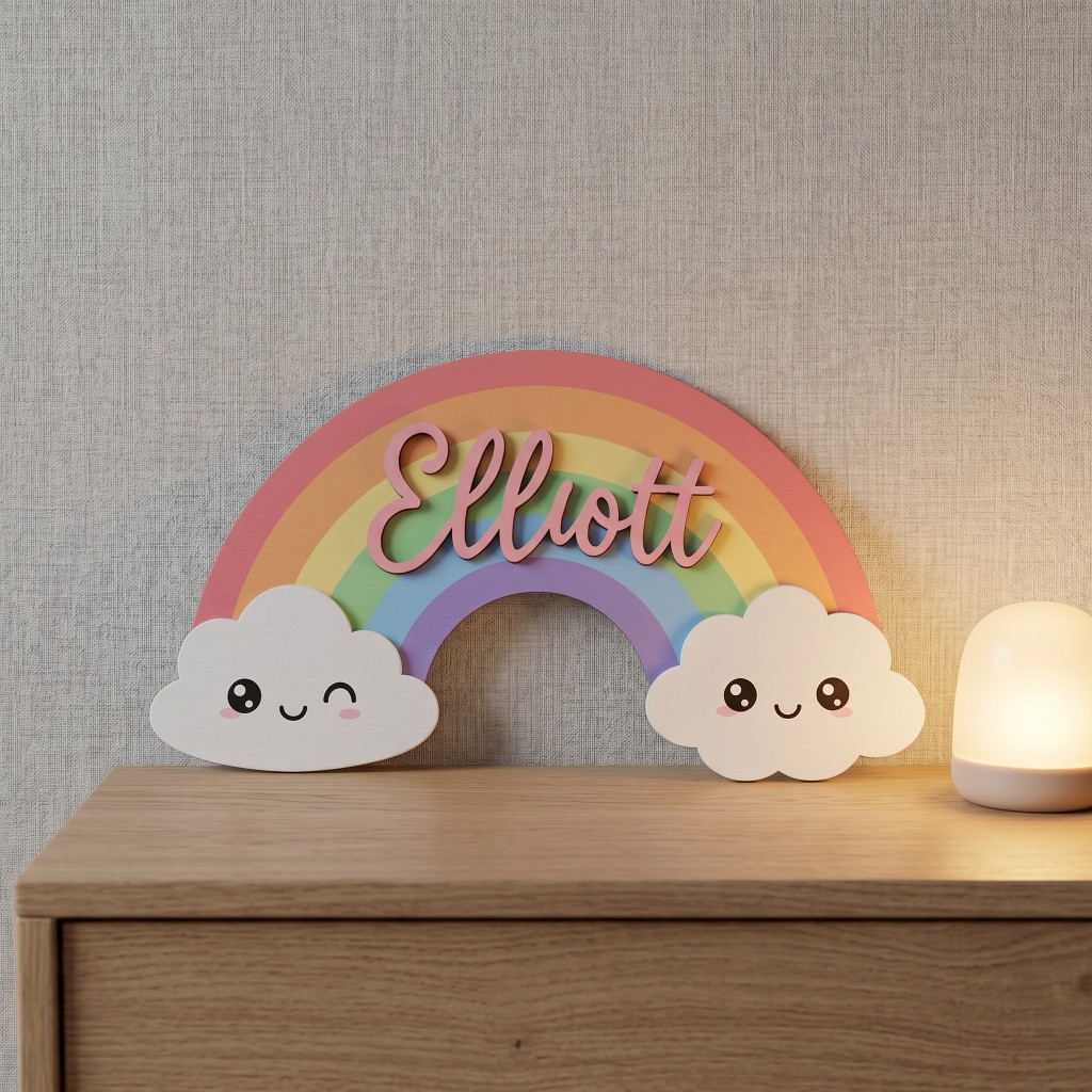 1Pc  Custom Cute Smiley Clouds - Baby Nursery Decor 评论和价格