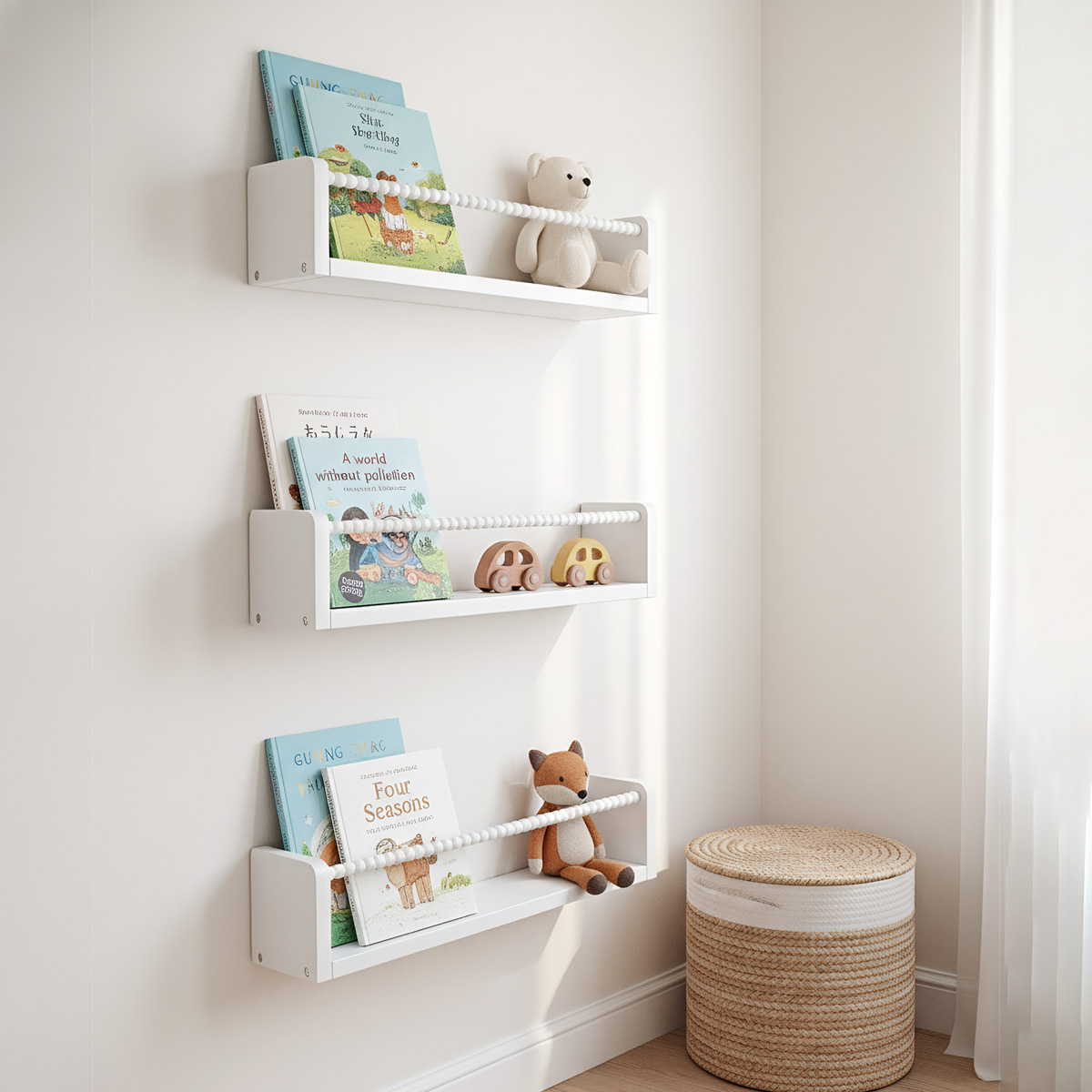 Wood Nursery Book Shelves, 15. - Baby Nursery Books 评论和价格