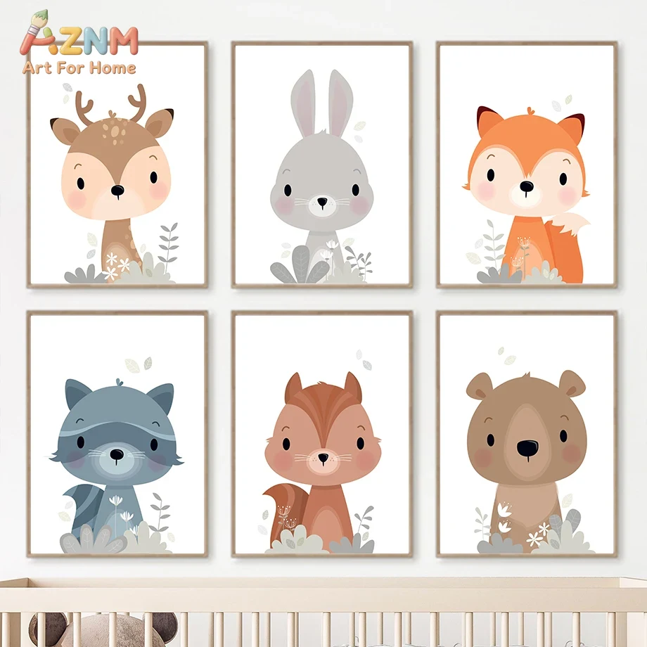 AZNM Cute Woodland Forest Anim - Baby Nursery Plants 评论和价格
